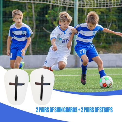 Mini Shin Guards Soccer, 2 Pairs Soccer Miniature Shin Guards for All Ages,Extra Small Protective Equipment shin Guards and 2 Pairs Shin Guards Strap Shin Fixed Straps, Calf Protective Gear Shin