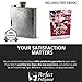 Perfect Pregame Mirrored Calico Pattern Hip Flask - Cool Stainless Steel Liquor Flask for Women and Men - Includes Funnel