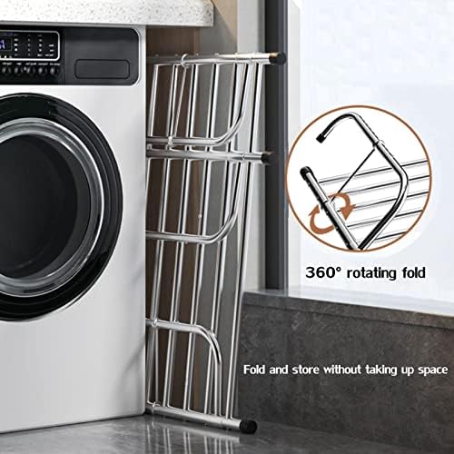 Stainless Steel Extendable Folding Clothes Drying Rack - Space-Saving Balcony Airer for Clothes, Towels, Underwear, Shoes & Socks - Durable, Portable & Efficient Drying Solution