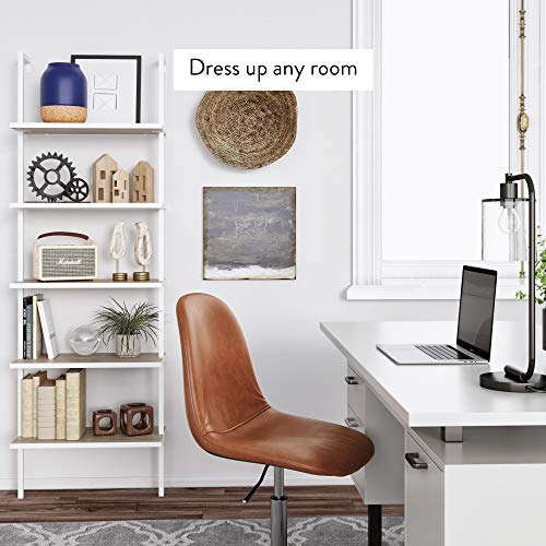 image for Nathan James Theo 5-Shelf Modern Bookcase, Open Wall Mount Ladder Book