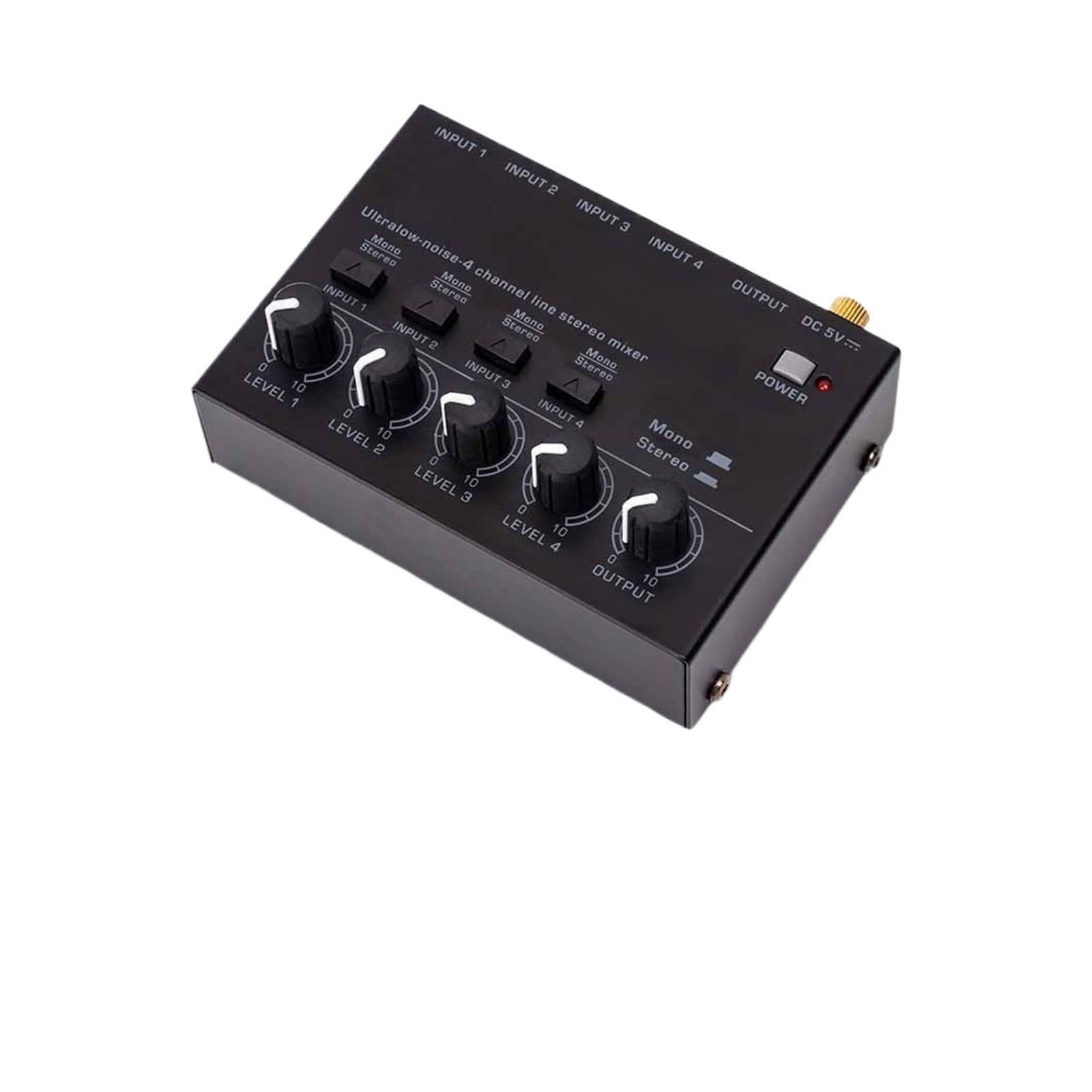 Mikser dźwięku MAX400 4-kanałowy mikser stereo z interfejsem RCA o niskim poziomie szumów profesjonalny mini mikser stereo do komputera Muzyka na żywo