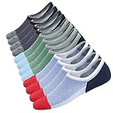 Toes Home Men Pack of 6 Low Cut Ankle Crew Socks No Show Socks Non Slip Athletic Cotton Socks