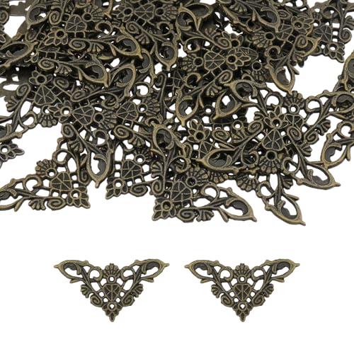 Image of Geesatis 60Pcs Zinc Alloy Furniture Corner Guards,2.5 inch L-Shaped | Corner Protectors for Wall, Table, Countertop with Screws, Bronze