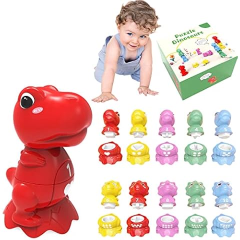 Dinosaur Stacking Toy Plastic Colorful Dinosaur Balance Toy Cute Animals Matching Stacking Toy Color Shape Recognition Motor Skill Montessori Toy for 2 3 4 Years Old Cover