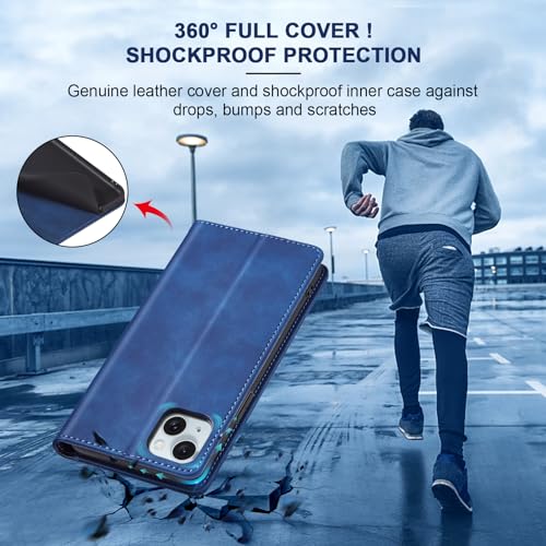Image of Jasonyu Flip Wallet Case for iPhone 15,Blue