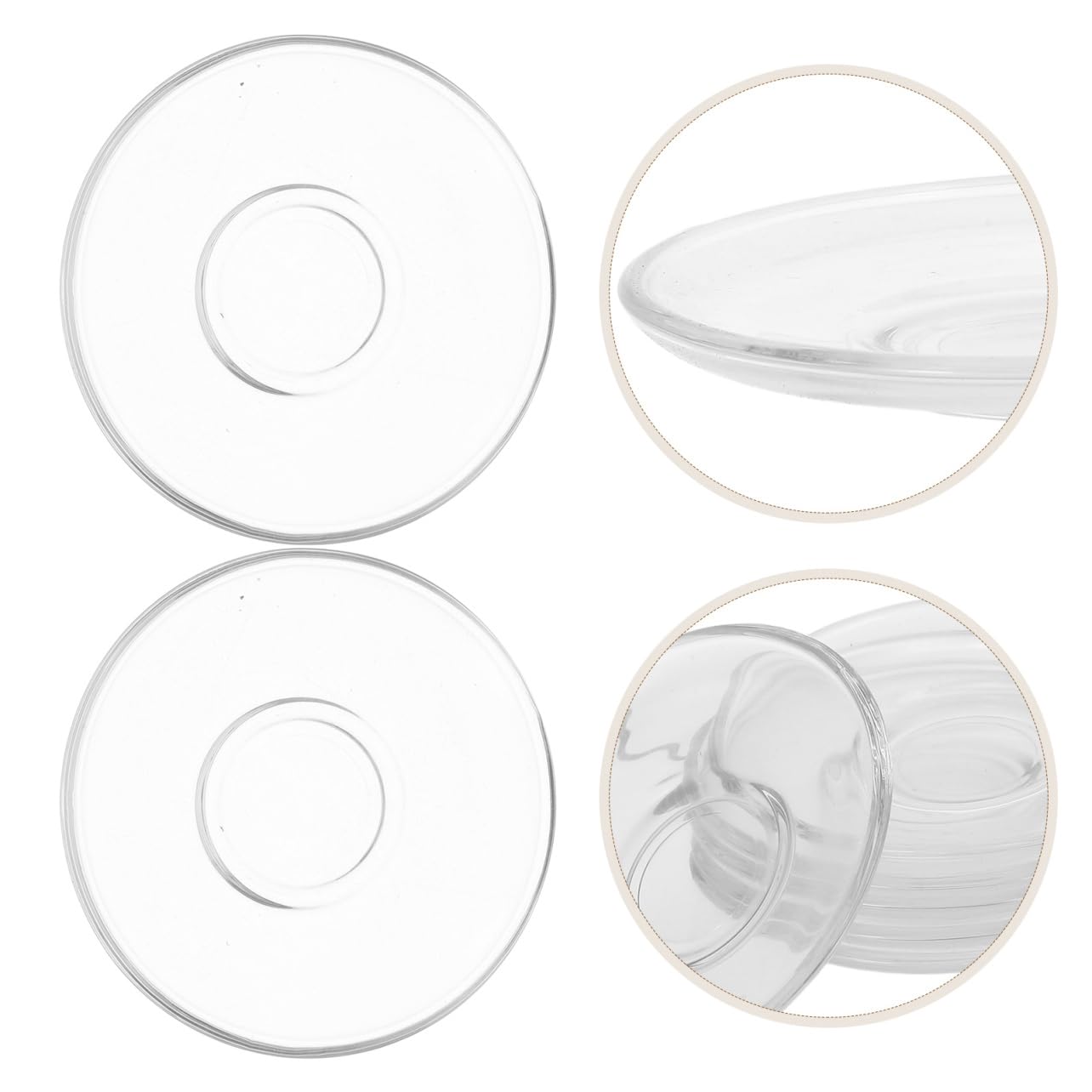 ULTECHNOVO 6 sottobicchieri decorativi in vetro trasparente, set di piattini rotondi per tazze da dessert snack, protezione da tavolino dal design elegante