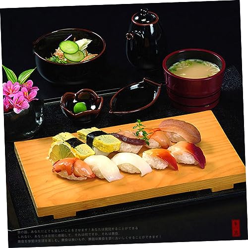 Set plato sushi bambú estilo japonés para servir miniatura 3