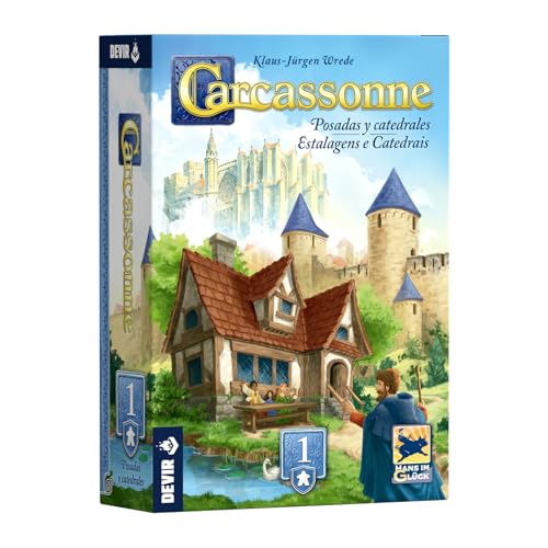 Devir – Carcassonne: Posadas y Catedrales | Expansión de Juego de Mesa Estratégico, Losetas, Peones y Reglas Nuevas para hasta 6 Jugadores (BGCARPCPS)