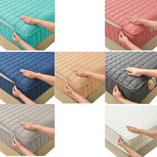 Housse de Protection pour Matelas avec Fermeture Zippée-sur Mesure-Housse de Matelas Intégrale...