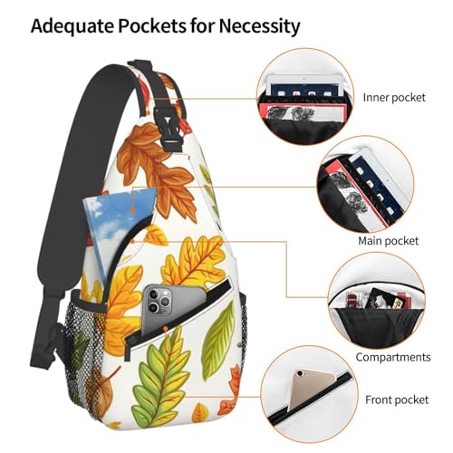 Mochila cruzada ligera estampado hojas para viaje miniatura 4