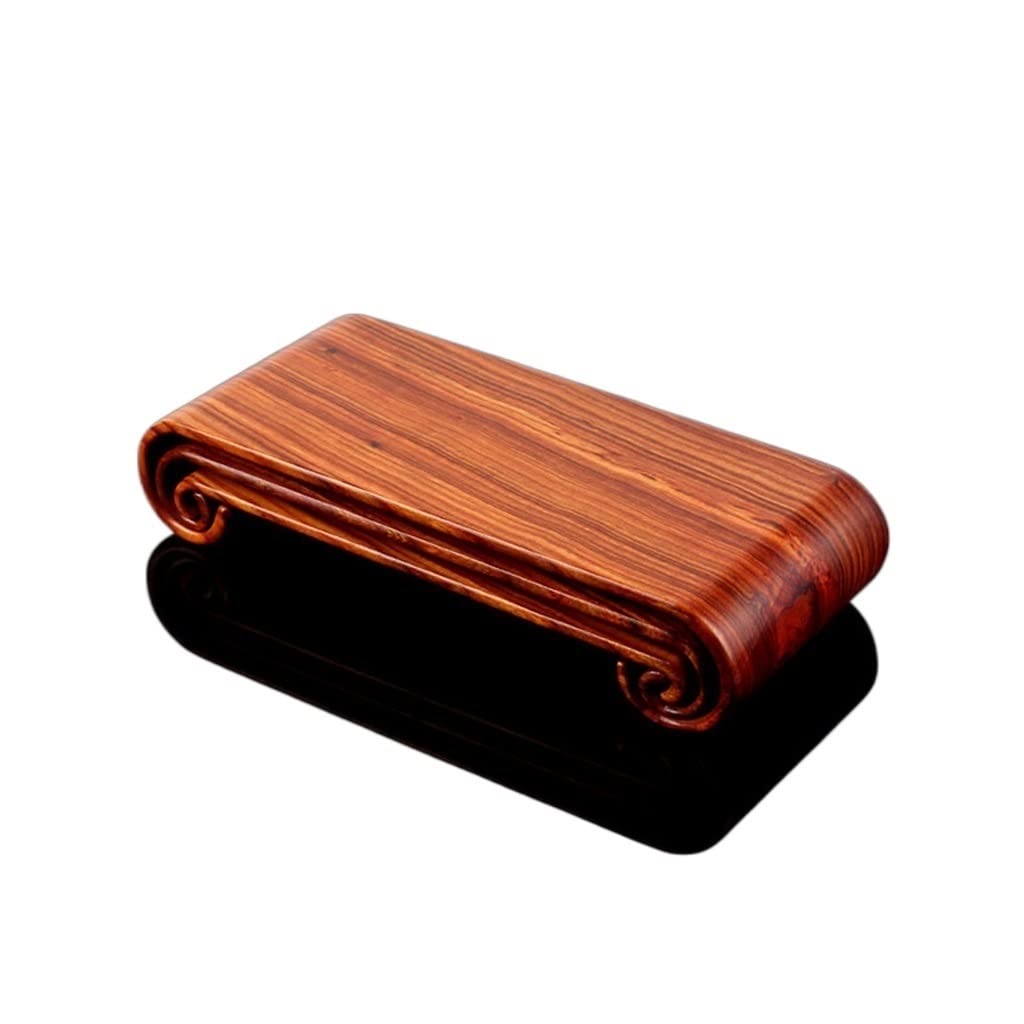 MPOPO Bonsai Pedestal Bonsai Stand Creative Small Desk Teapot Base Red Sandalwood Buddha Odd Stone Jade for Office Home Decoration Vase Display Stands Pedestal Base(S)