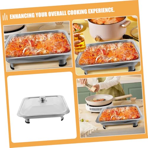 Chafing dish rectangulaire acier au design épuré pour traiteur - 3