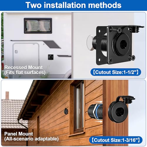 Image of Dreyoo Pass Through Wall Socket Compatible with Starlink Gen3, RJ45, CAT6, Ethernet Bulkhead Connector, Aluminum Female to Female Wall Plate for Camper Trailer Boat, IP68 Waterproof