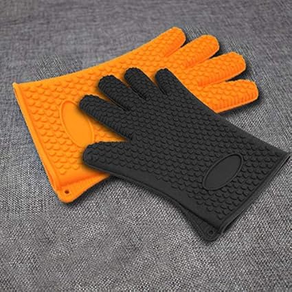 UBERSWEET 2X(Kitchen Heat Resistant Silicone Glove Oven Pot Holder Baking BBQ Cooking 3