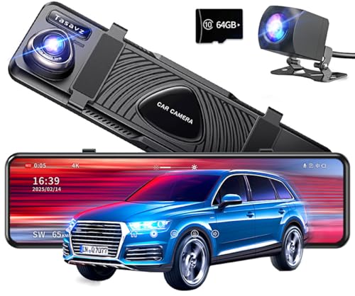 Amazon.co.jp: ドライブレコーダー ミラー型 前後カメラ 【2026年 4KHD