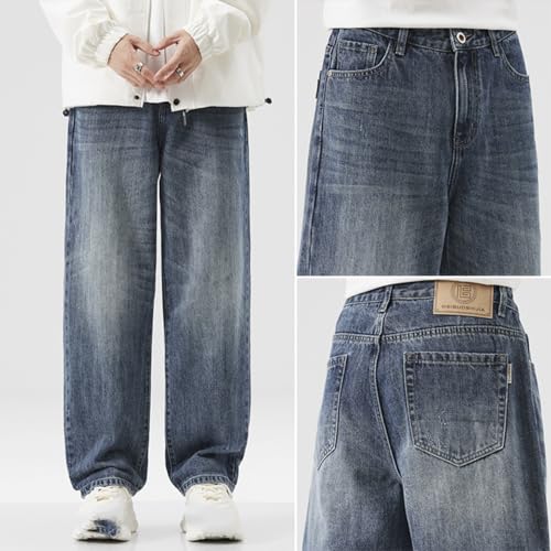 Jeans Pants Trousers Denim Men's Non Stretch High Street Loose Dad Wide Leg4