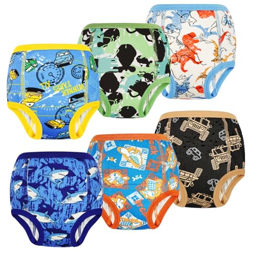 Image of MooMoo Baby Potty Training Pants 6 Packs Absorbent Training Underwear for Boys and Girls Cotton Pee Pants 2T-9T