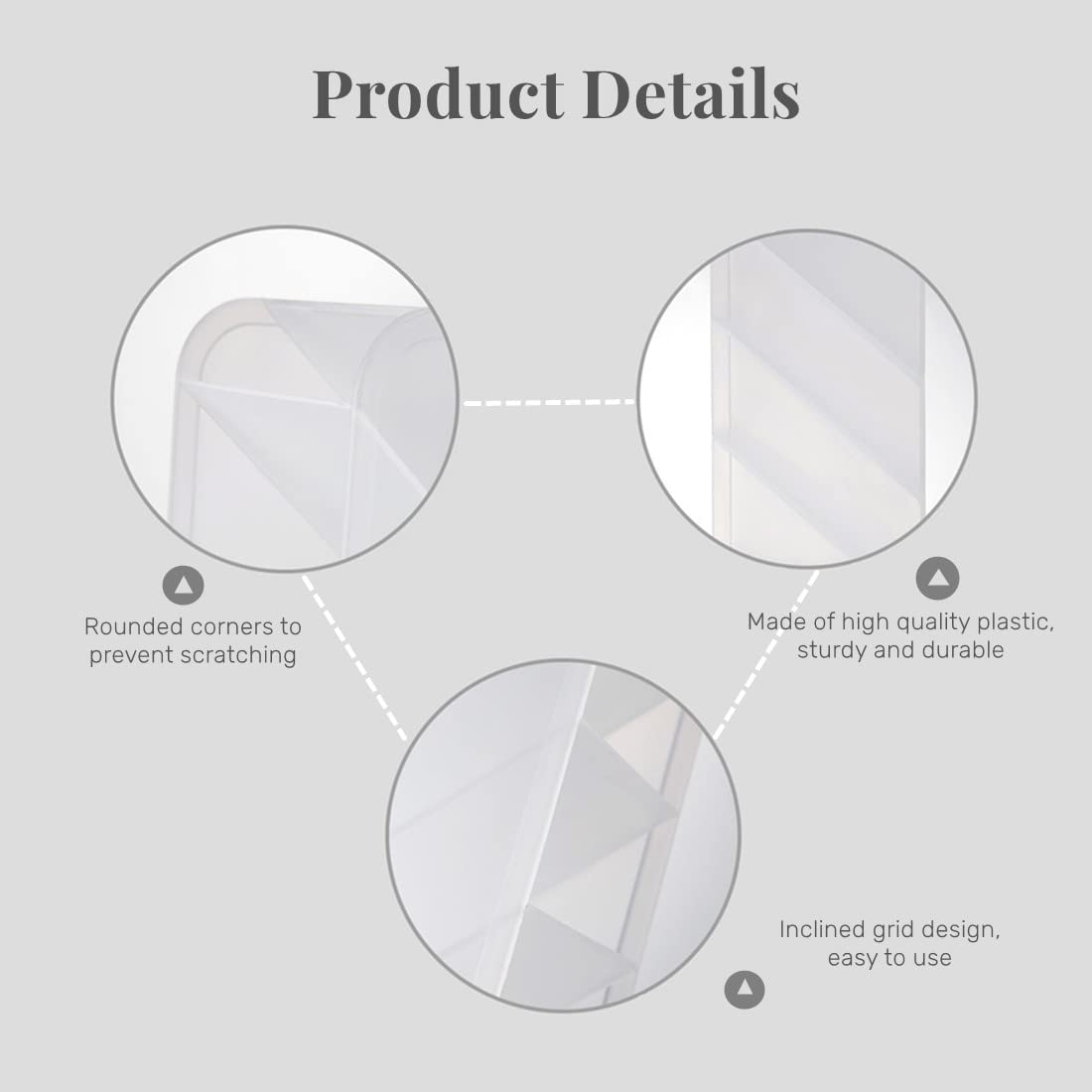 Cevvako Pen Organiser for Desk Translucent Slanted Pen Storage Holder (7.5cm and 5 cm) - Image 3