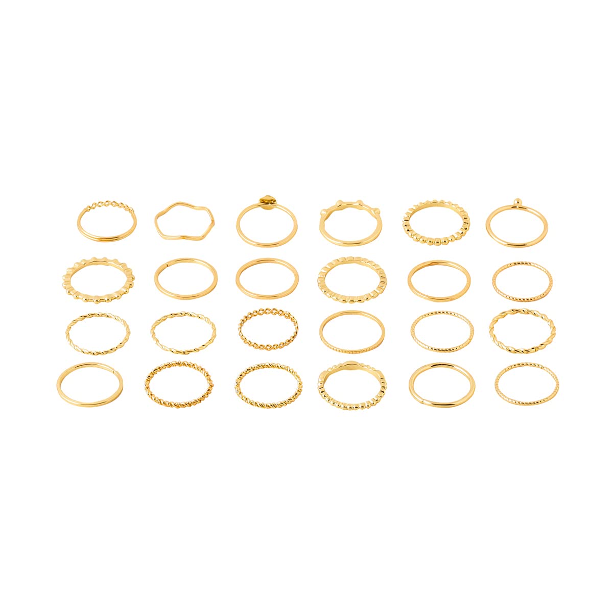 Knuckle Ring Set Combo Plated 24 Pcs Birthday