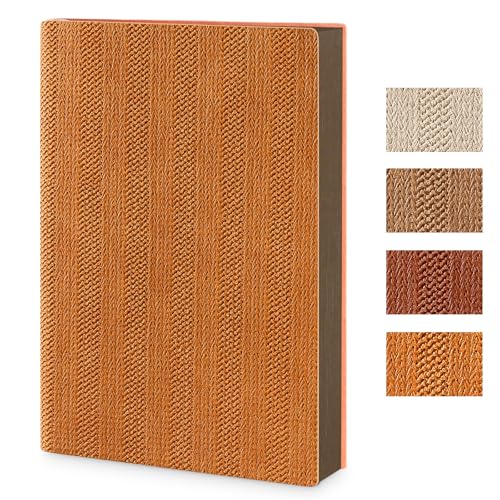 A5 Journal Notebook Retro Soft PU Leather Cover 260 Lined Pages Work Notebooks College Ruled Writing Diary for Study Office Meeting (Autumn Yellow)