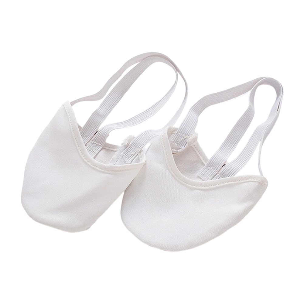 DMLAYHP Ballet Shoes Gymnastics Ballet Shoes Soft Half Socks Ballroom Art Gym Accessories Elastic Ballet Dance(White,38-39)