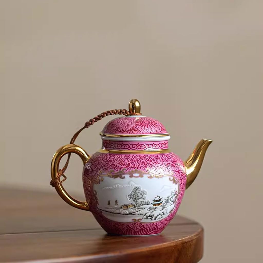 Dzbanek do herbaty Czajniczek emaliowany Kwiatowy nadruk Czajniczek Ceramiczny zestaw do herbaty Czajniczek Czajniczek Zestaw do herbaty Kung Fu Czajniczek z filtrem Czaj