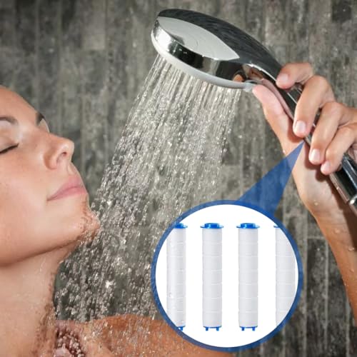 Reccisokz 10 Stück Shower filter,filter duschkopf,duschkopf filter,PP Baumwolle Filter für Duschkopf Entfernung von Chlorresten, 9,5x2 cm Universal Saubere Wasserkernkern Baumwollkern