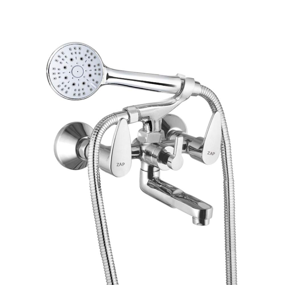 ZAP Brezza High Grade Brass 2 in 1 Wall Mixer With Crutch & Multi Flow Hand Shower With 1.5 Meter Flexible Tube (Chrome) (Premium) (B08K3S1Z18) Amazon Price History, Amazon Price Tracker