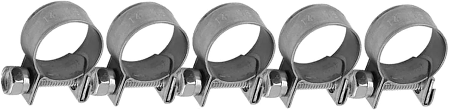 10 abrazaderas de manguera de acero inoxidable 304, mini abrazaderas de tubería de línea de combustible de 16-18 mm, abrazadera de unión de perno en T para instalación en automóviles