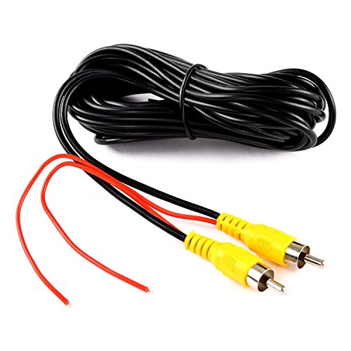 Dallux Backup Camera Rca,Car Reverse Rear View Camera Video Cable With Detection Wire(33Ft/10 Meters),Av Extension Cable With Rca Video Female To Female Coupler And Power Cable #TOP2