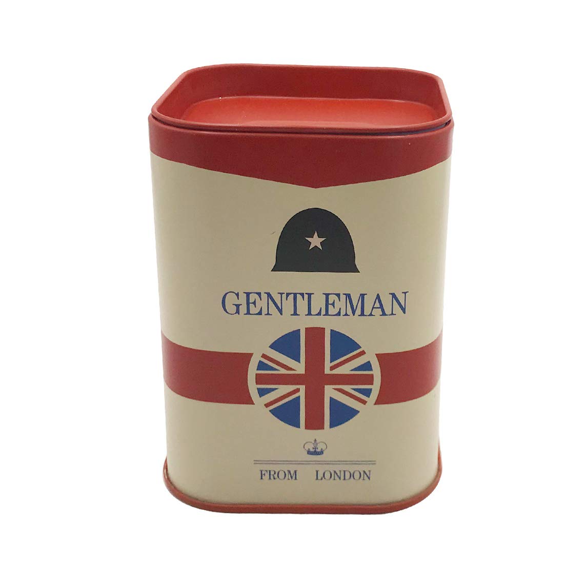 Superhero Creative Piggy Bank Metal Money Box Coin Bank Tin Can Piggy Bank Rectangular Cute Cartoon Children's Gift Home Decoration (Hat Gentleman red)