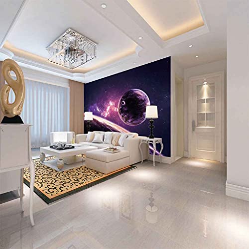 Papier peint auto-adhésif canevas 3D espace violet