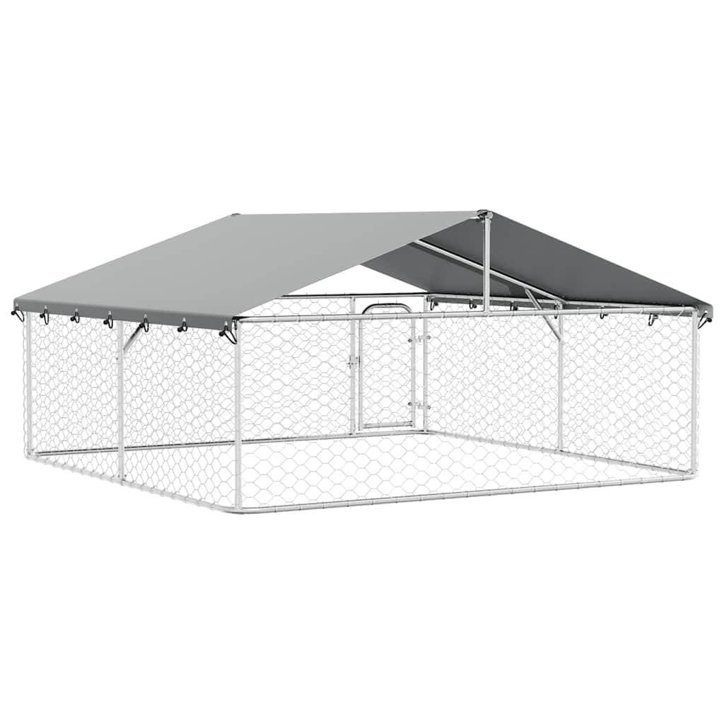 vidaXL Gabbia per Cani da Esterno con Tetto 300x300x150 cm