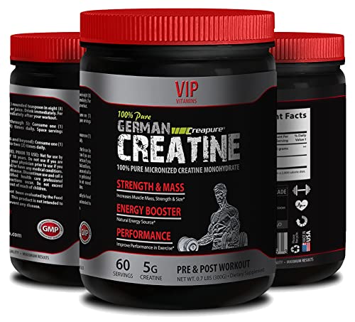 Lean Muscle Diet - Pure German CREATINE Powder - MICRONIZED CREATINE MONOHYDRATE 300G 60 Servings - Pure creatine monohydrate