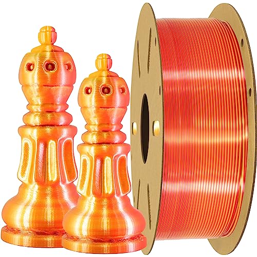 Mchyi 2 Colors in 1 Silk Gold Red PLA 3D Filament, 1KG...