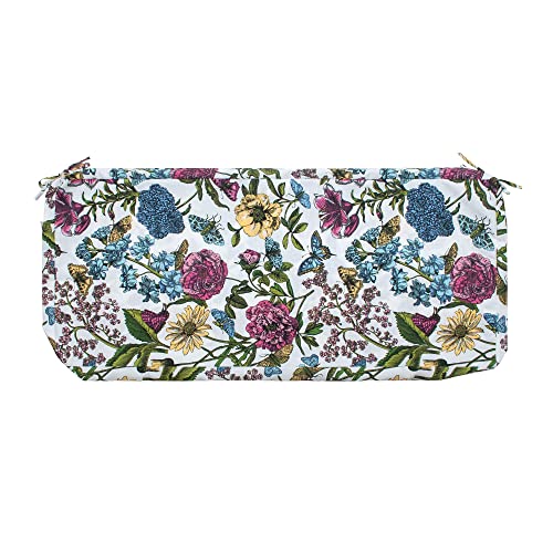 Funhome Water-Resistant Outdoor Bench/Settee Cushion Slip Cover,Patio Furniture Cushion Covers,Garden Long Chair Cover Only-42X18X3 Inch (Butterfly Flower) #TOP3