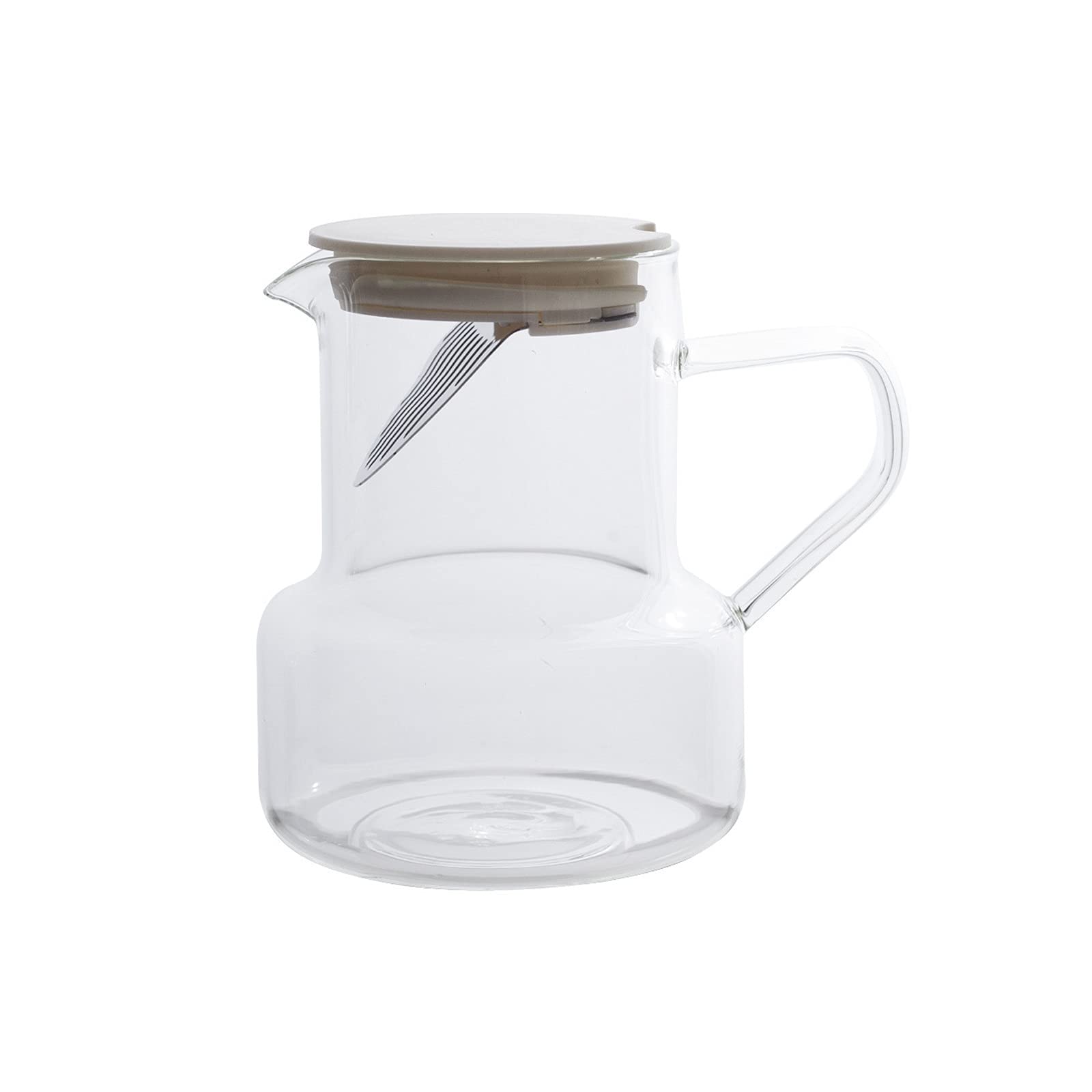 bouilloires Pichet en Verre Simple avec Trou de Filtre en Acier Inoxydable Haute température résistant à l'eau Froide pichet théière ménagère (27 oz) Cantine(Bianco)