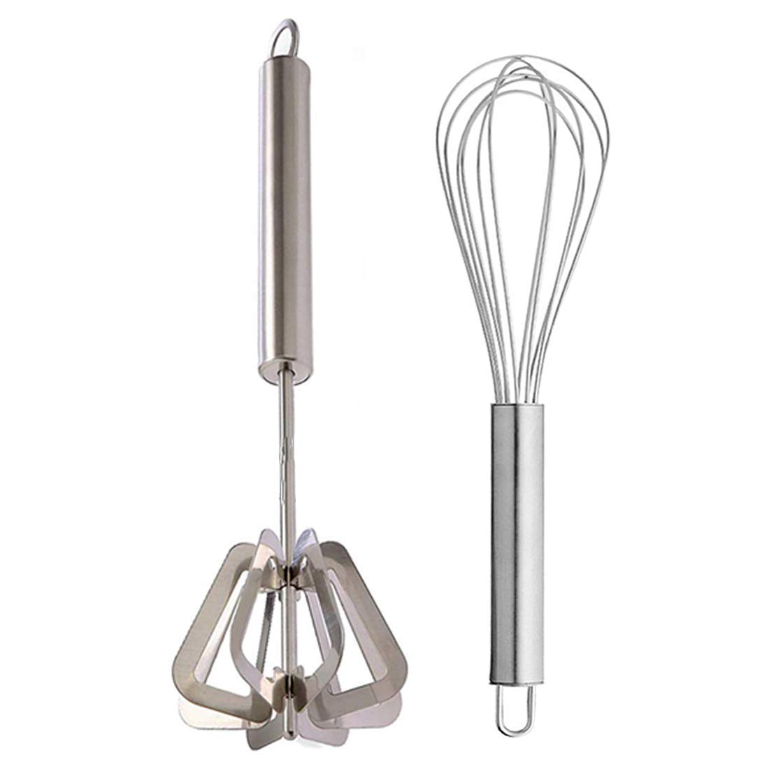 Super HK Stainless Steel Mathani, Hand Mixi Power Free Hand Blender & Whisk Combo Pack