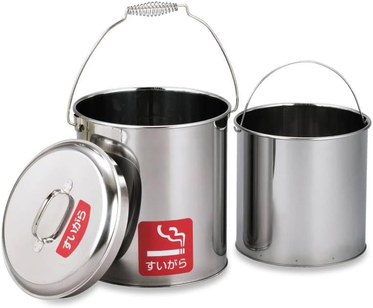 法人限定 】 収集缶 ステンレス ペール 中カゴ付 12L SU-267-711