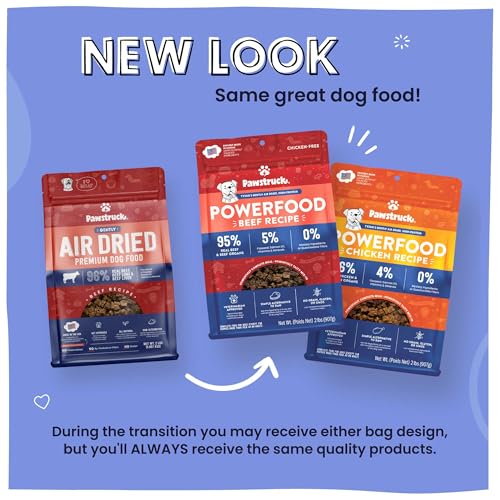 Pawstruck Air Dried Dog Food with Real Chicken, Grain-Free, Made in USA, Non-GMO & Vet Recommended, High Protein Limited Ingredient Full-Feed for All Breeds & Ages, 2lb Bag