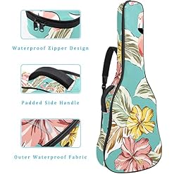 Housse de transport rembourrée en tissu Oxford imperméable avec bandoulière réglable Motif flamants roses et fleurs - Les Beatles, Paul McCartney, John Lennon, RIngo Starr, George Harrison Housse de transport rembourrée en tissu Oxford imperméable avec bandoulière réglable Motif flamants roses et fleurs – Image 4
