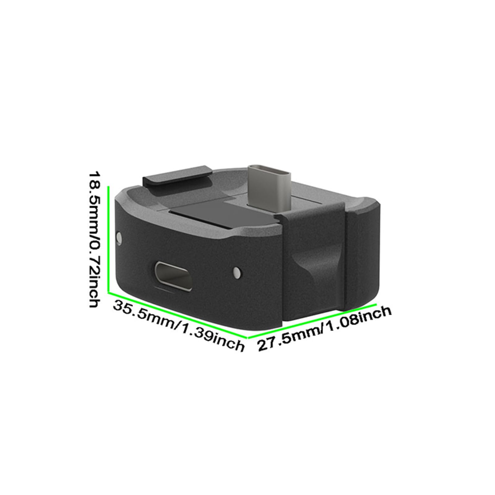Adattatore di ricarica per DJI OSMO Pocket 3 Type-C Base di ricarica Dock Stand CNC in lega di alluminio con foro per vite da 1/4 e interfaccia pieghevole a due poli
