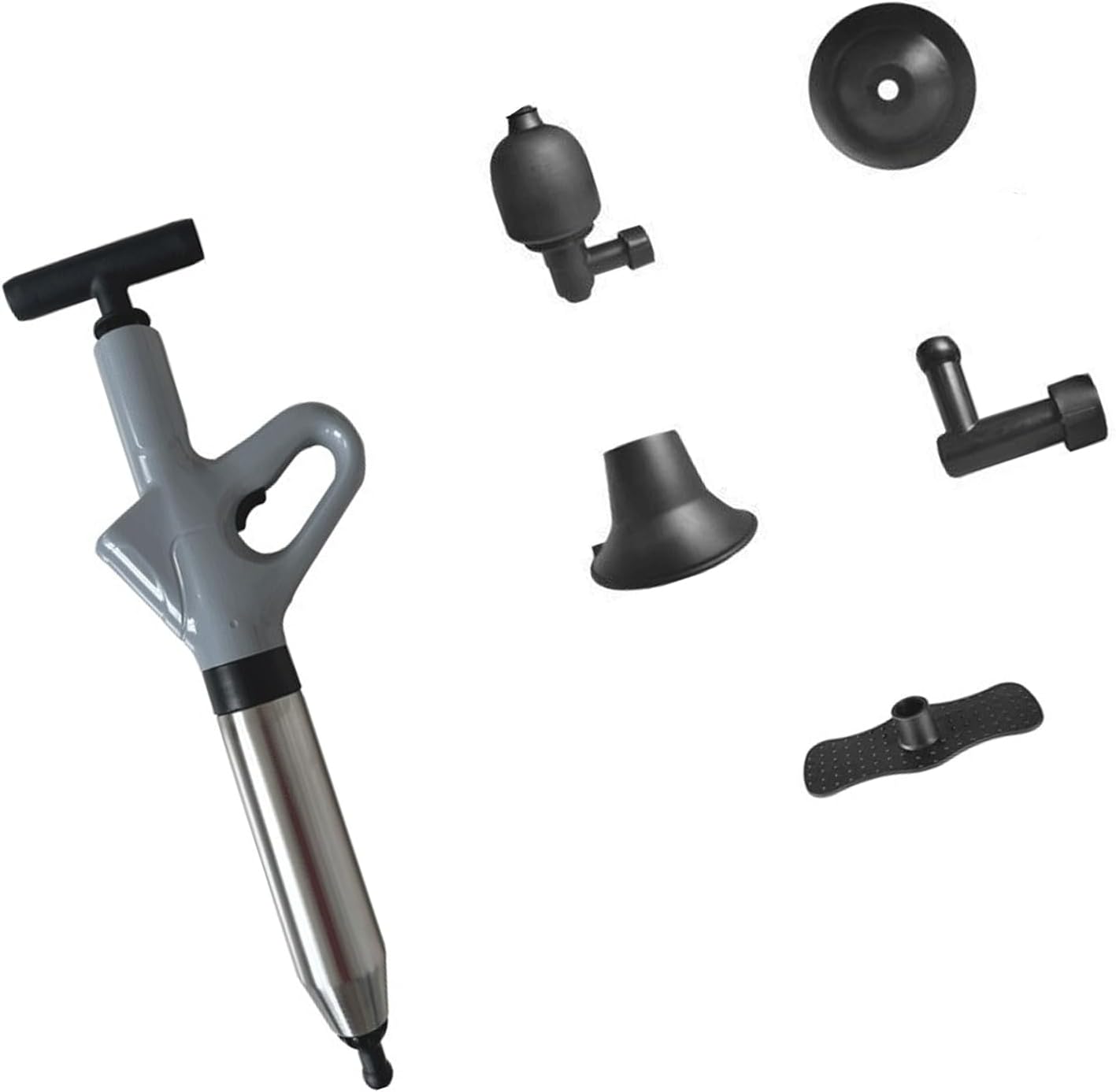 Professional 120PSI Air Powered Drain Unclogger with Pressure Meter 8 KPa Stainless Steel ABS Handle Visual Pressure Gauge Drain Tool