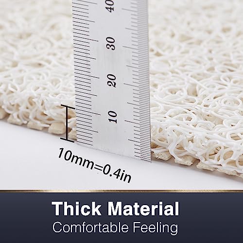 Asvin Soft Textured Bath, Shower, Tub Mat, 24x32 Inch, Phthalate Free, Non Slip Comfort Bathtub Mats with Drain, PVC Loofah Bathroom Mats for Wet Areas, Quick Drying