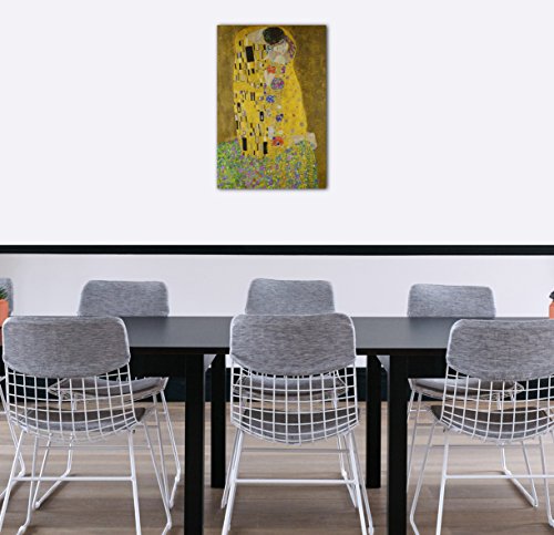 Reproduction Gustav Klimt Le Baiser Impression Toile 80x120cm Premium
