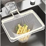 三角コーナー 三角コーナーいらず 【強力真空吸盤式】 水切りネットホルダー キッチンドレイン 水切りネット 貼り直し可能 清潔 折り畳み 省スペース 浮かせる 生ゴミ受け入れ 生ゴミ処理 キッチン シンク 台所 流し台 排水溝 キッチングッズ 収納 50枚付き (白)