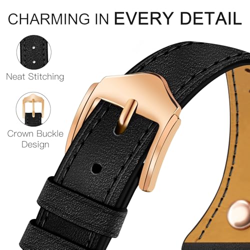 Image of JR.DM Slim Leather Bands Compatible with Apple Watch Band 38mm 40mm 41mm 42mm 44mm 45mm 46mm 49mm, Genuine Leather Band with Charms, Feminine Design for Iwatch Ultra SE Series 11 10 9 8 7 6 5 4 3 2 1