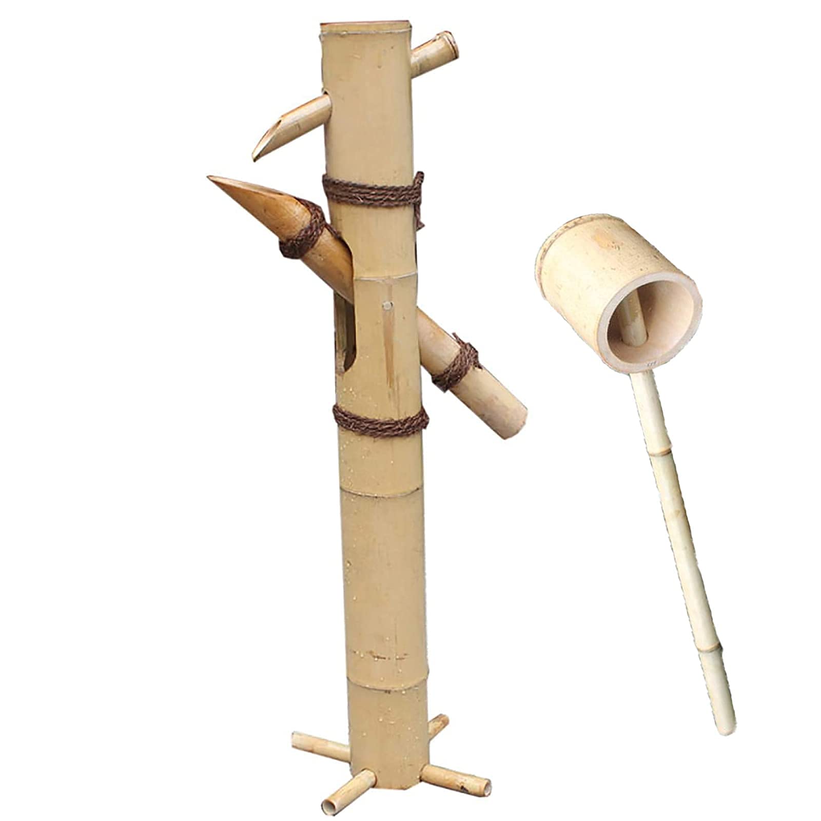 Aioneer Outdoor Fountains, Bird Bath Bamboo Fountain, Garden Water Feature, Garden Decoration Sculpture Decoration Statue with Pump