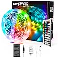 DAYBETTER Led Strip Lights 50ft, Color Changing Led Light Strip with Remote Control, 5050 RGB Strip Lighting Suitable for Home Decor, Living Room, Kitchen, Home Party Decoration