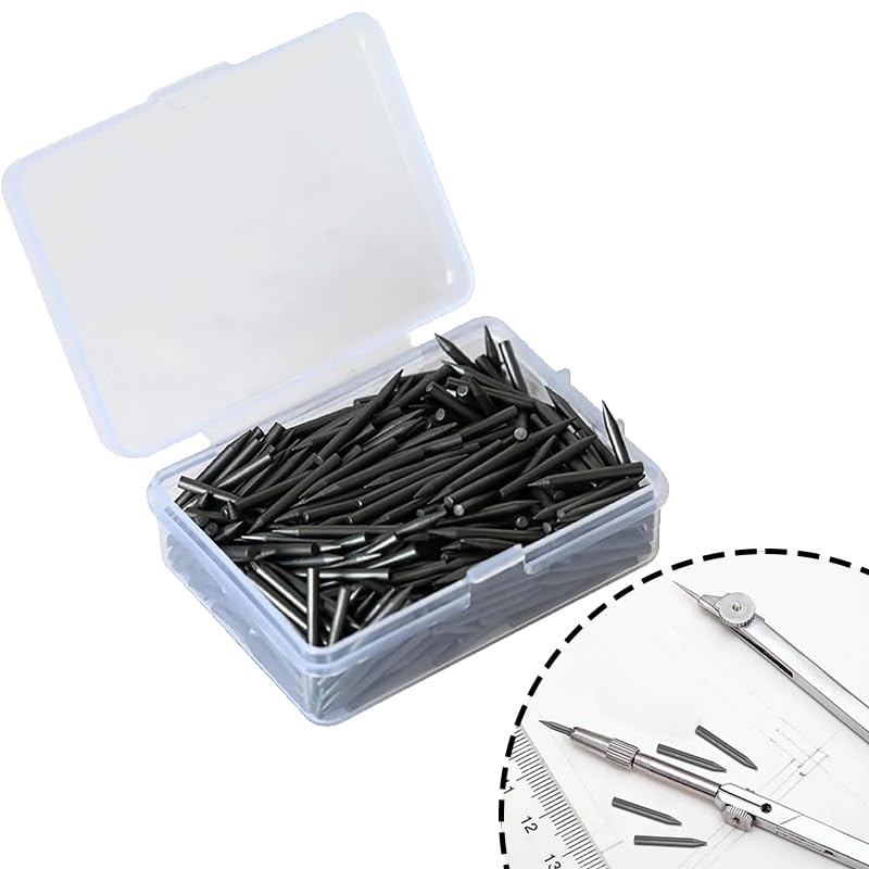 200Stück zirkelminen zirkel mine Compass Replacement Leads 2 mm Diameter 2 cm Long Leads zirkelminen for Mathematical Drawing Creation Woodworking Markers